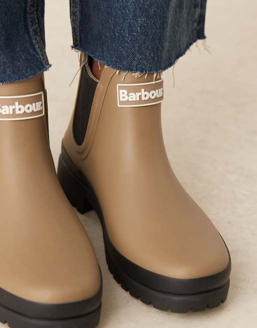 Barbour Mallow chelsea gumboots in military brown/black , 3 of 4