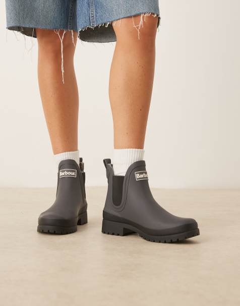 Barbour Mallow chelsea welly in charcoal/black - view 1