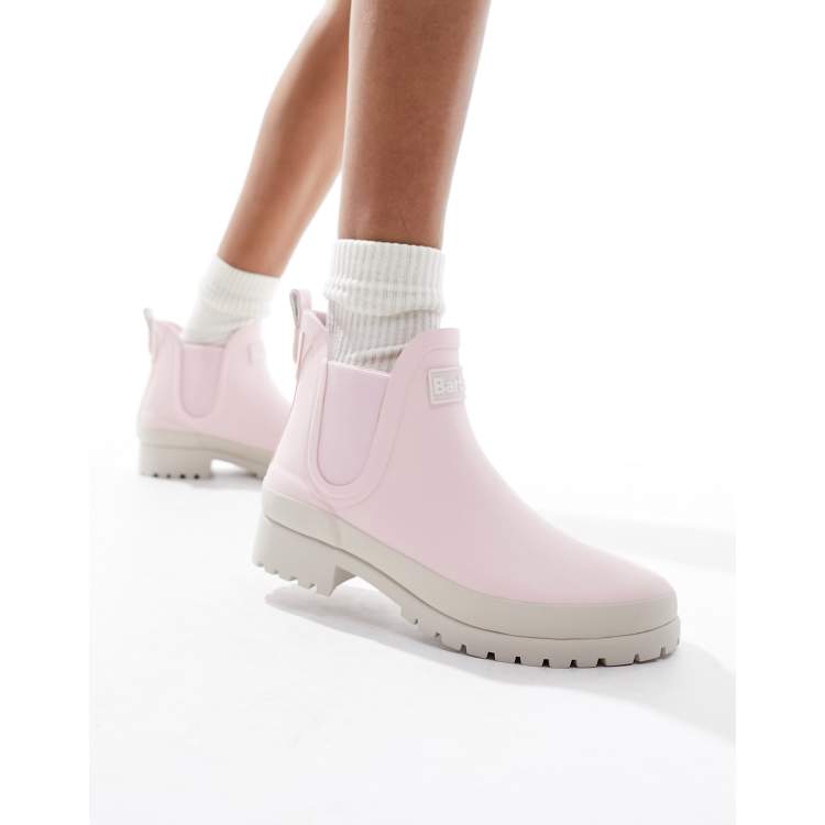 Barbour Mallow short wellington boots in light pink exclusive to asos ASOS