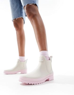 Barbour Mallow short wellington boots in stone exclusive to asos