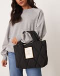 [Barbour] Barbour Mariah mini quilted tote bag in black/ancient One Size Black/Ancient