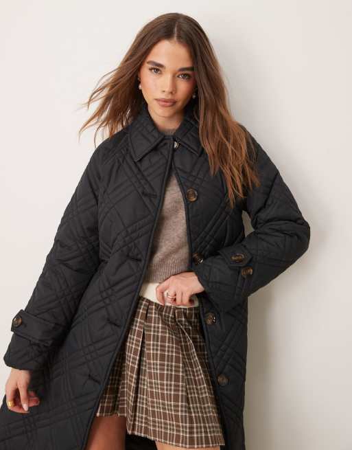 Barbour Mariah quilted trench coat in black | ASOS