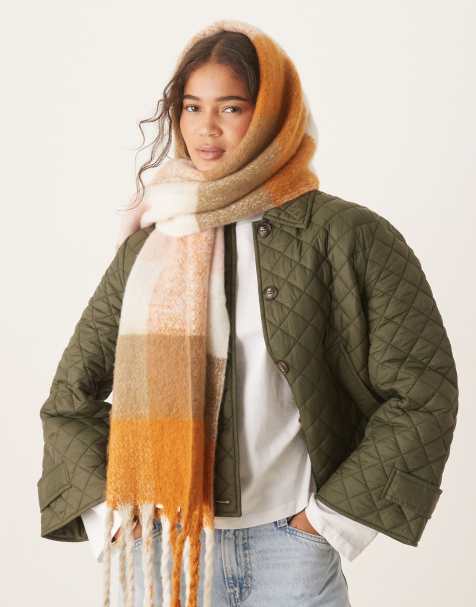Barbour Marie scarf in mustard check - MUSTARD - view 1