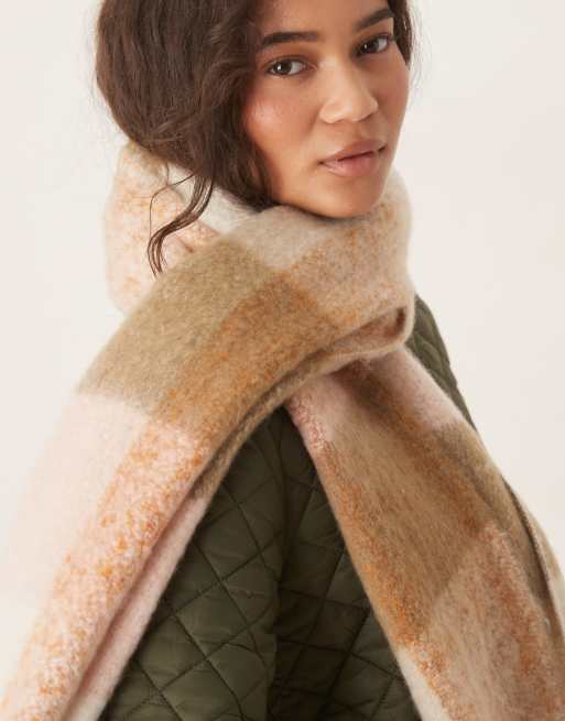 Barbour Marie scarf in mustard check - MUSTARD, 2 of 3