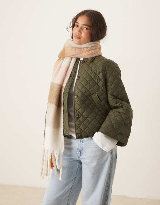 Barbour Marie scarf in mustard check - MUSTARD, 3 of 3