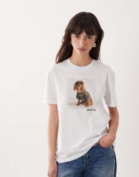 Barbour Marine relaxed graphic dog logo t-shirt in white