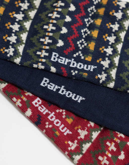 Barbour Marlow 3 pack fairisle socks gift box in multi, 3 of 3