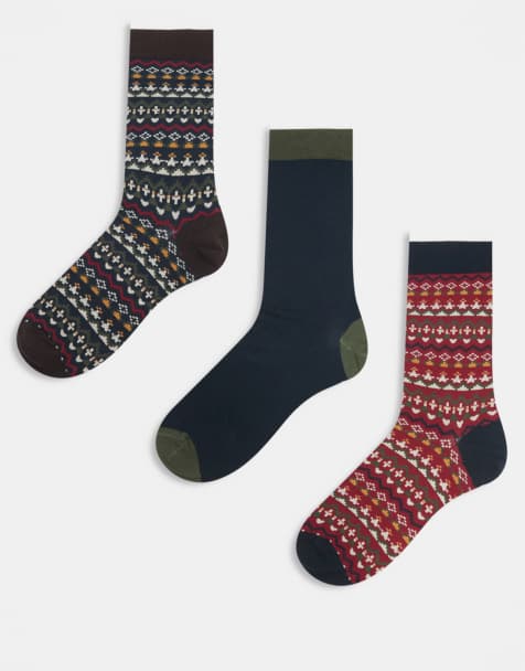 Barbour Marlow fair isle sock gift box in olive green - view 1