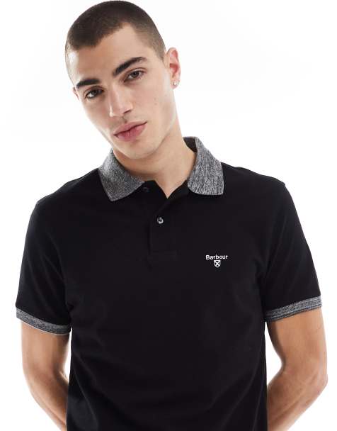Barbour Marlton tailored fit polo shirt in black - view 1