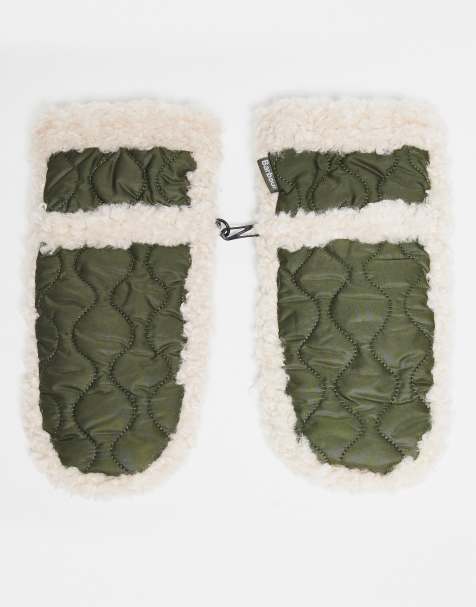 Barbour Marnie waterproof mittens in olive green - view 1