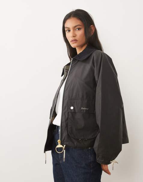 Barbour Marron tartan wax jacket in grey - view 1
