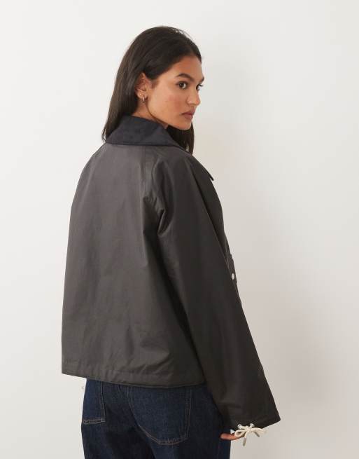 Barbour Marron tartan wax jacket in grey, 2 of 4