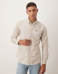 [Barbour] Barbour marsden tailored oxford shirt in washed stone-Neutral Chest 40 Washed stone
