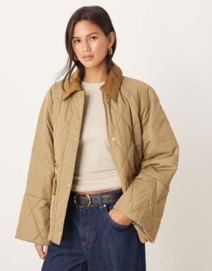 Barbour Martha quilted jacket in military brown/ancient tartan