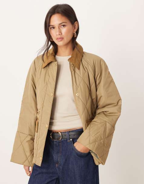 Barbour Martha quilted jacket in military brown/ancient tartan 