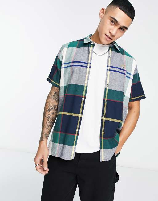 barbour green check shirt