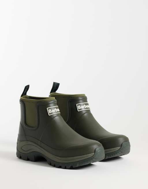 Barbour Matfen chelsea welly boots in green, 2 of 5