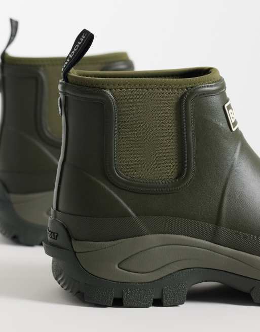Barbour Matfen chelsea welly boots in green, 3 of 5