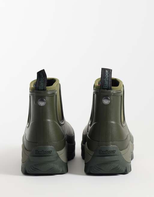 Barbour Matfen chelsea welly boots in green, 4 of 5