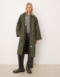 Barbour Maude waterproof jacket in olive green/ancient tartan