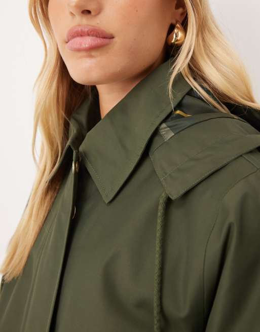 Barbour Maude waterproof jacket in olive green/ancient tartan , 3 of 4