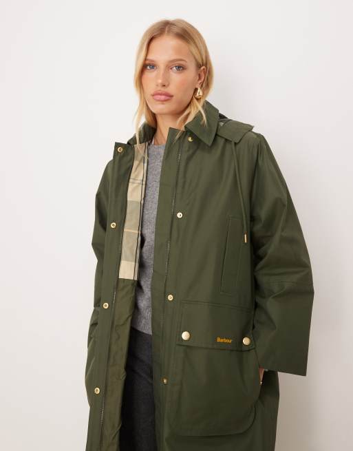 Barbour Maude waterproof jacket in olive green/ancient tartan , 4 of 4
