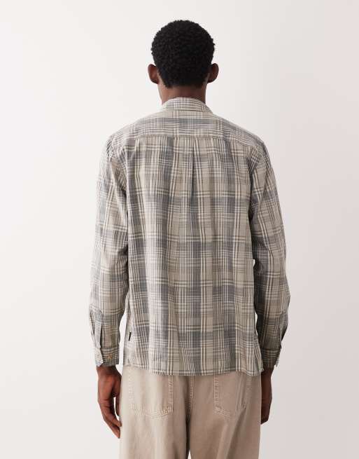 Barbour Maxwell long sleeve tartan check relaxed shirt in grey/green, 3 of 5