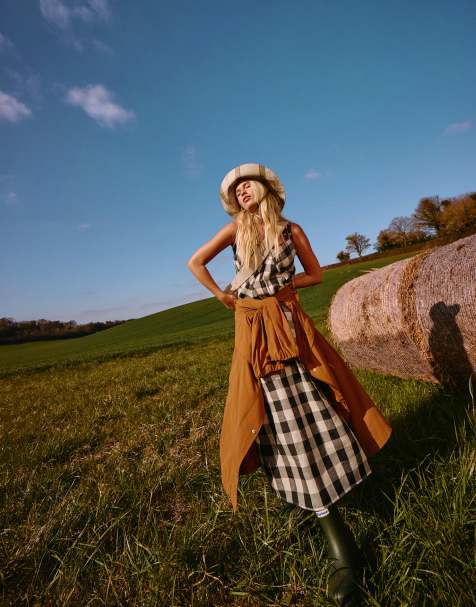 Barbour Maya midi dress in ecru/black