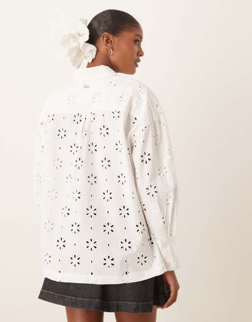 Barbour melissa shirt in white - WHITE, 4 of 4