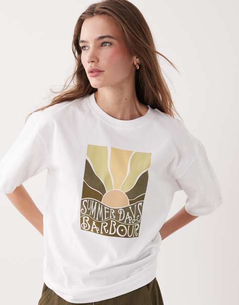 Barbour Melody relaxed graphic logo t-shirt in white