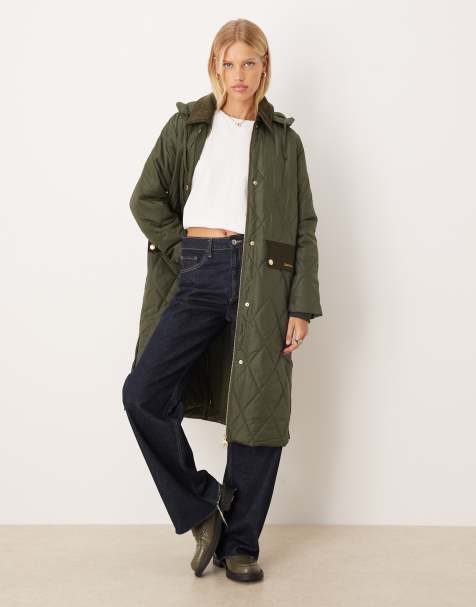 Barbour Meredith quilted jacket in olive green/ancient tartan 