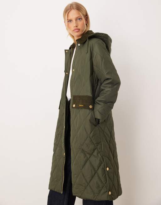 Barbour Meredith quilted jacket in olive green/ancient tartan , 2 of 4