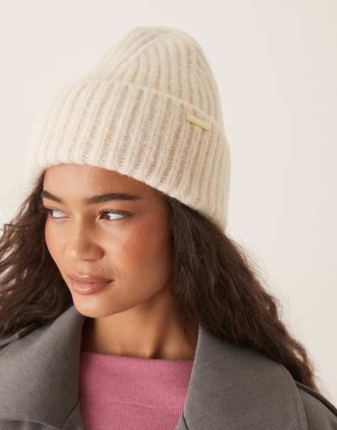 Barbour Meryl beanie hat in heritage cream - view 1