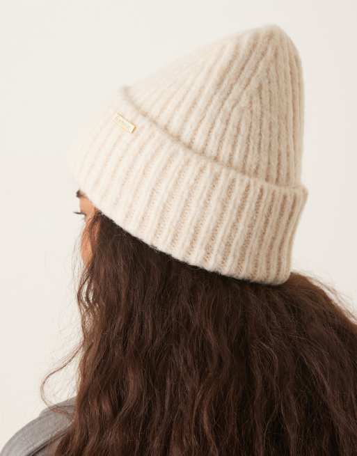 Barbour Meryl beanie hat in heritage cream , 2 of 3