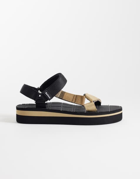 Barbour Mila tartan sandals in black - view 1