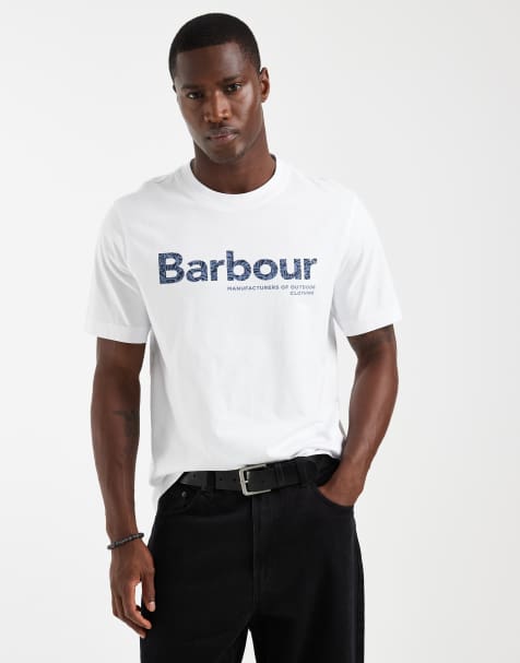 Barbour Milburn short sleeve relaxed logo t-shirt in white - view 1