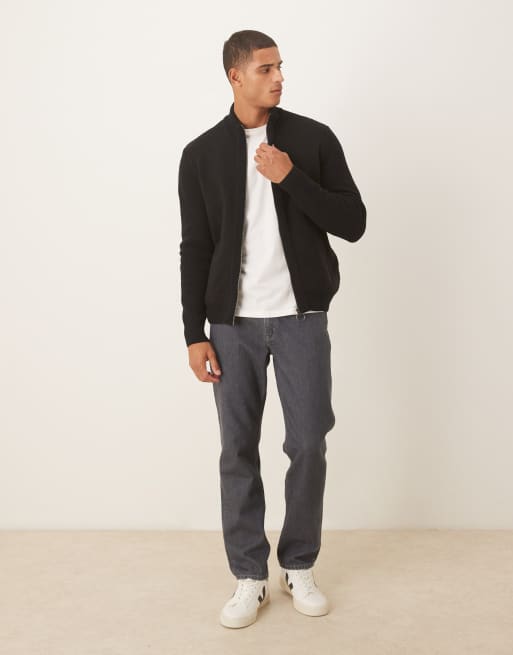 Barbour Milburn zip through knitted jumper in black - BLACK, 2 of 5