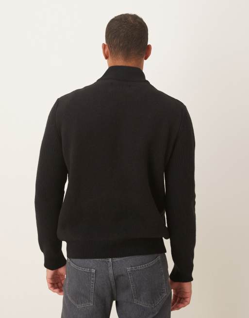 Barbour Milburn zip through knitted jumper in black - BLACK, 3 of 5