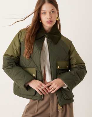 Barbour Milby quilt jacket in olive/ancient