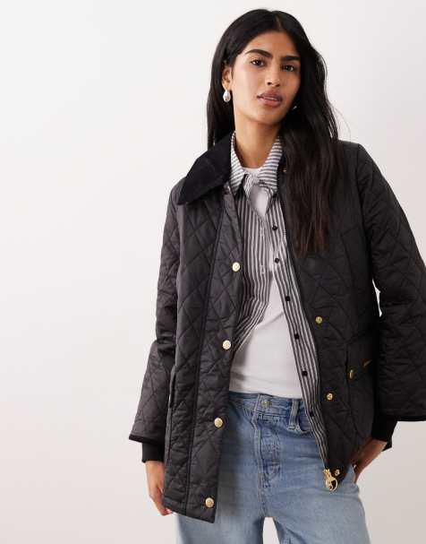 Barbour Modern Beadnell quilted jacket in black/classic 