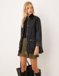 [Barbour] Barbour Modern Beadnell wax jacket in black/classic 12 Black/Classic