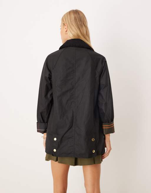 Barbour Modern Beadnell wax jacket in black/classic , 3 of 4
