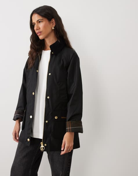 Barbour Modern Beadnell wax jacket in black - view 1