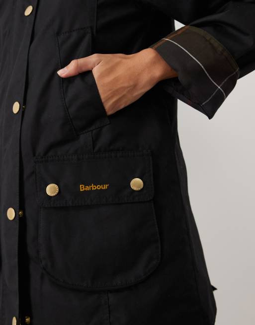Barbour Modern Beadnell wax jacket in black, 3 of 4
