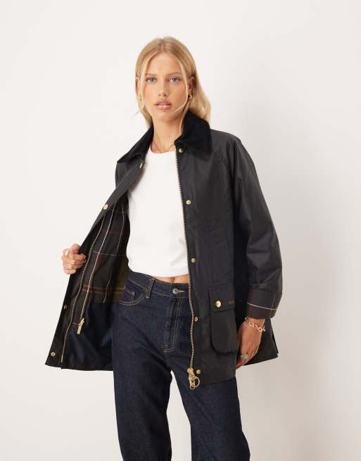 Barbour Modern Beadnell wax jacket in navy/classic - NAVY