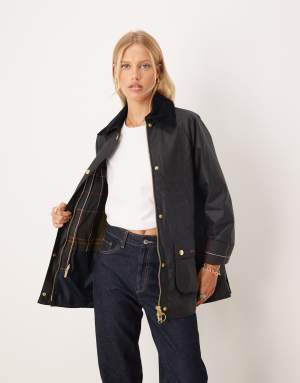 Barbour Modern Beadnell wax jacket in navy/classic