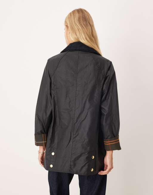 Barbour Modern Beadnell wax jacket in navy/classic , 3 of 4