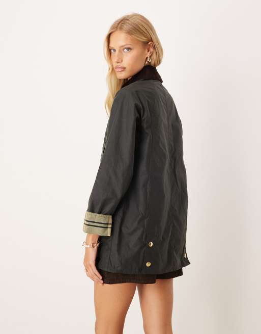 Barbour Modern Beadnell wax jacket in sage/ancient , 4 of 4
