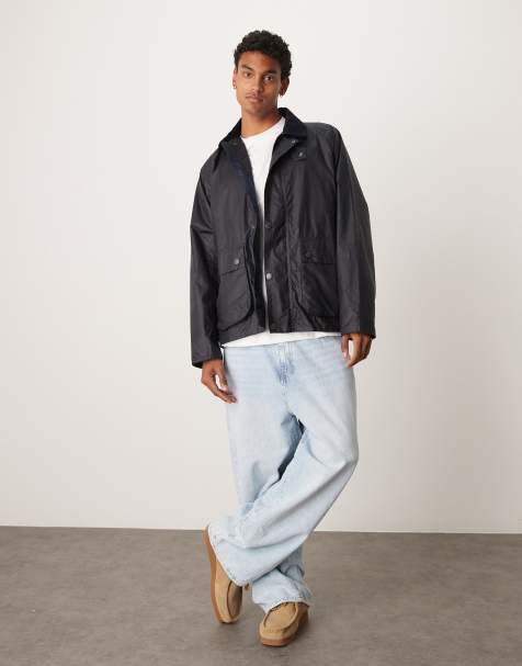 Barbour modern bedale wax jacket in navy - view 1