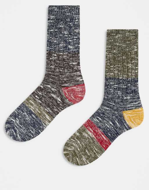 Barbour Monty 2 pack of socks in olive green 